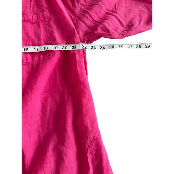 Pilcro Anthropologie Oversized Pink Tunic Blouse Size XS Raw Hem Beachy Boho Top - Picture 4 of 11